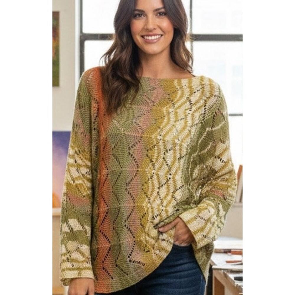 Easel grannycore retro boho crochet sweater